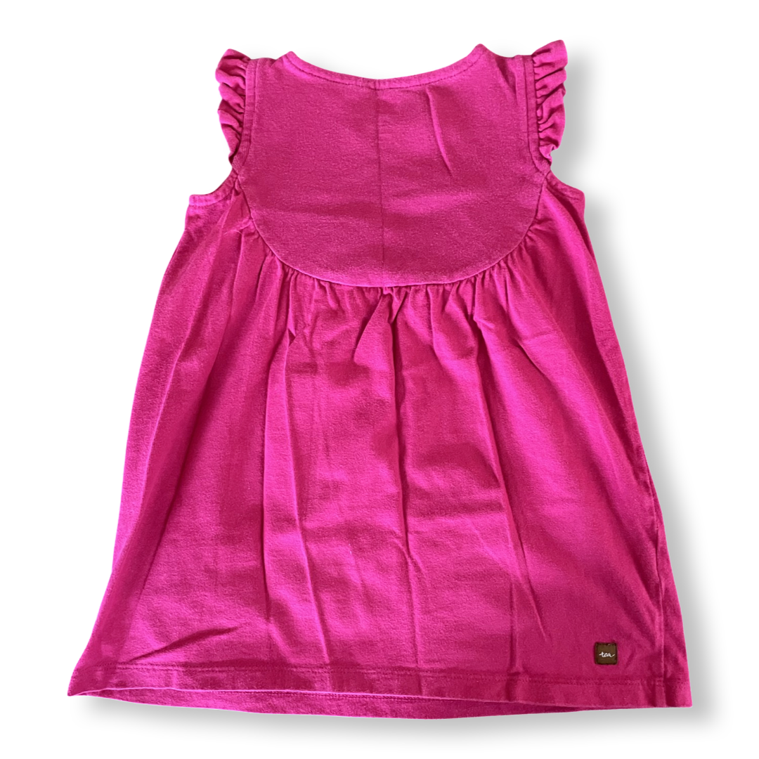 Tea Collection Fuchsia Dress with Flowers - 3T