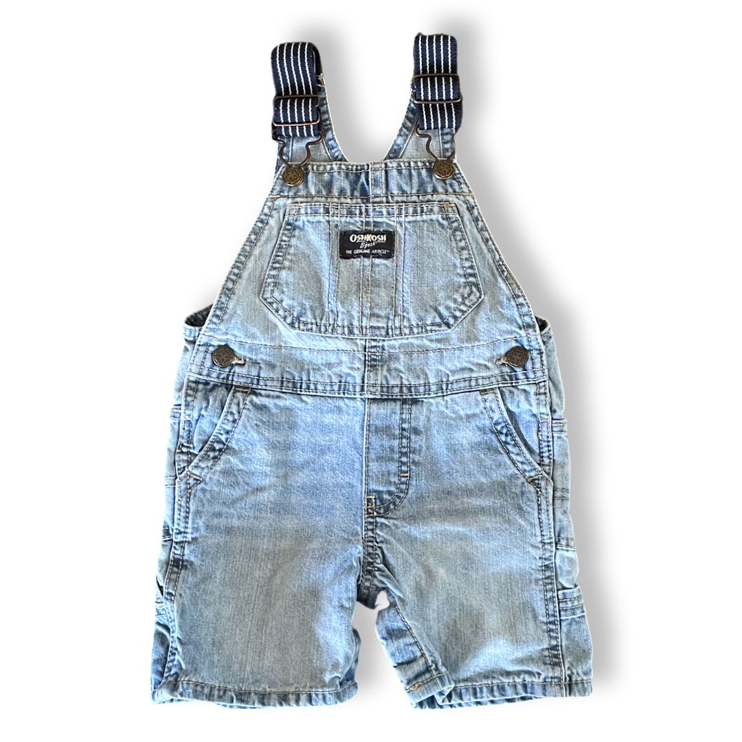 OshKosh Light Wash Denim Shortalls - 18 mo.