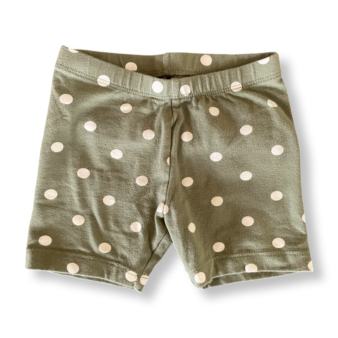 Old Navy Olive Green Polka Dot Bike Shorts - 3T