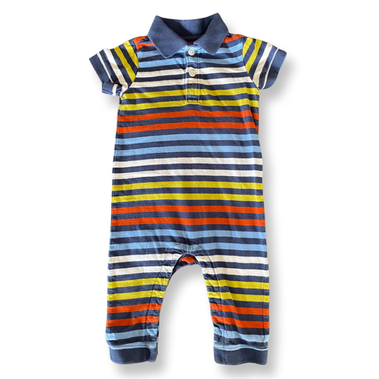 babyGap Striped Short-Sleeve Jumpsuit - 6-9 mo.