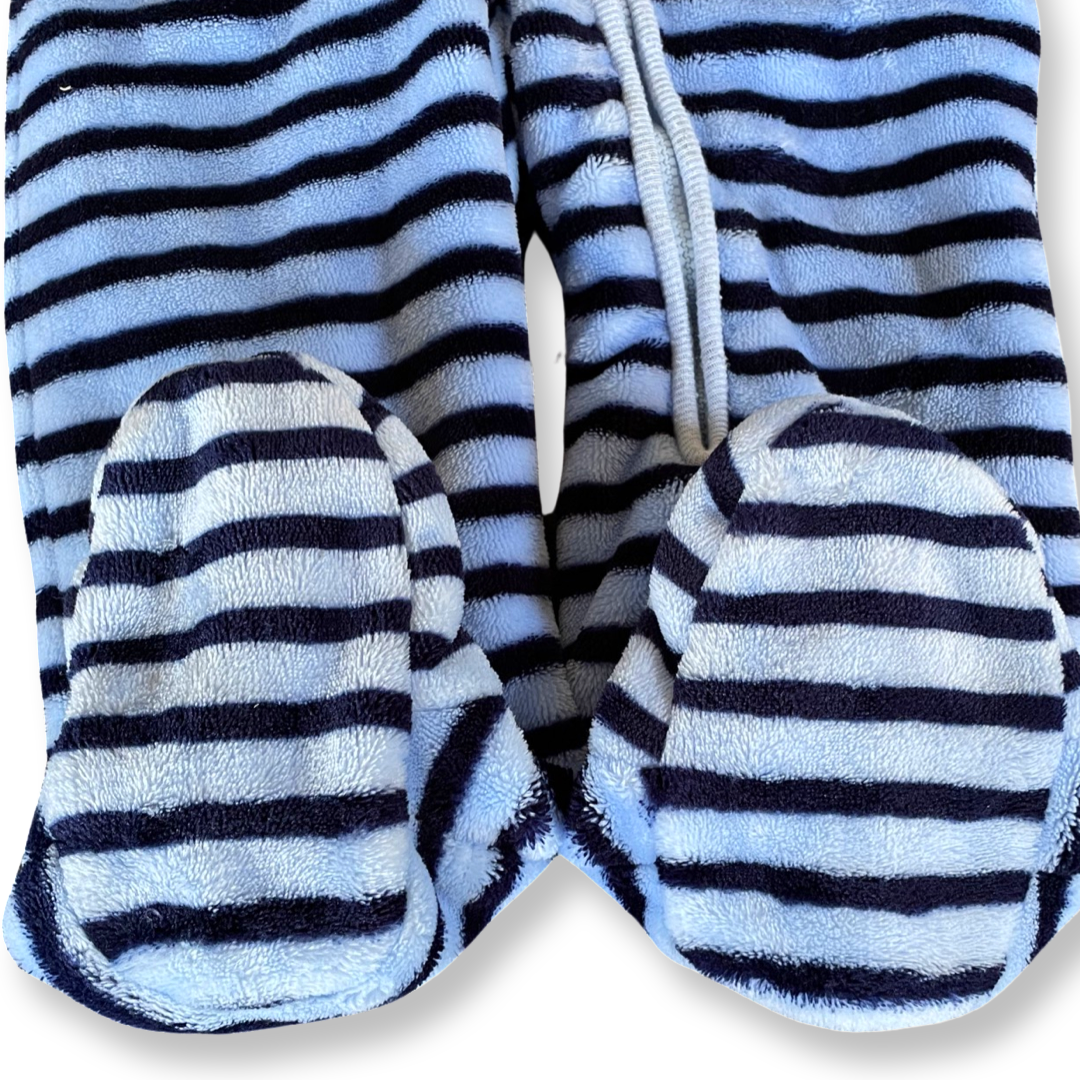 The Children's Place Blue Striped Fleece Bunting - 12-18 mo.