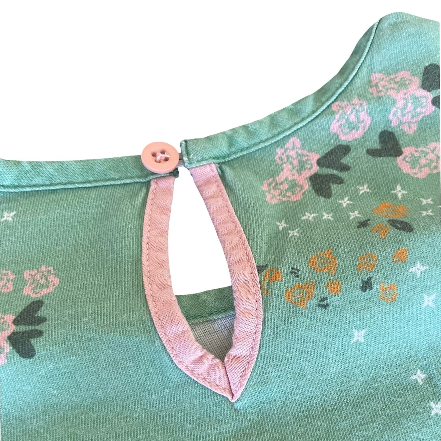 Hanna Andersson Green Floral Drop-Waist Dress - 8 Youth