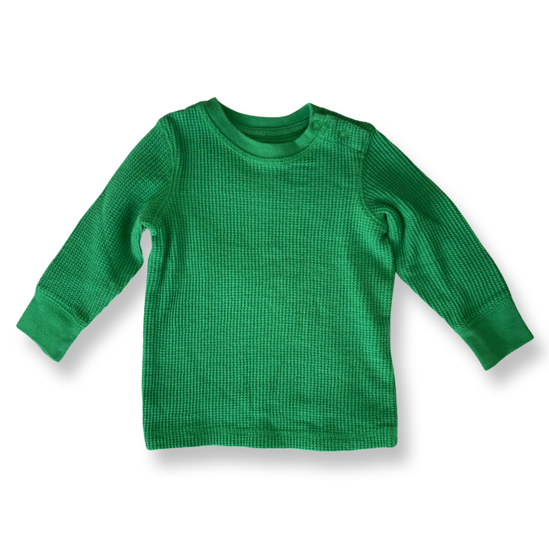 Primary Long-Sleeved Green Thermal Shirt - 6-12 mo.
