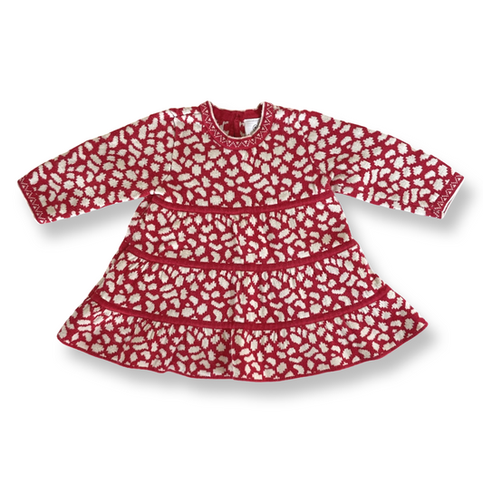 Hanna Andersson Red & White Knit Dress - 6-12 months