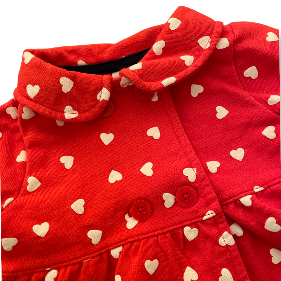 Carter's Hearts Button-Front Sweatshirt- 6 mo.