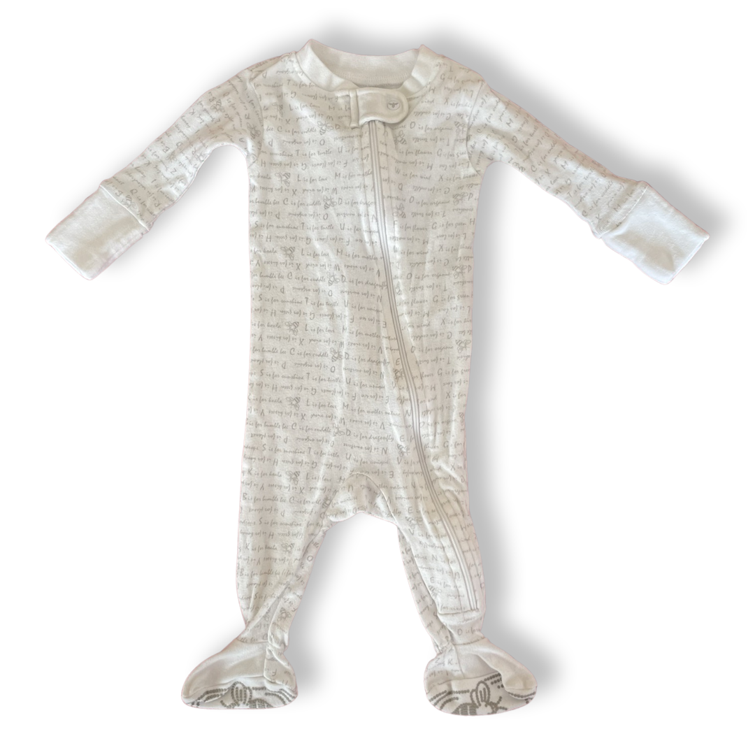 Burt's Bees Baby Organic White Footie Pajamas - 0-3 mo.