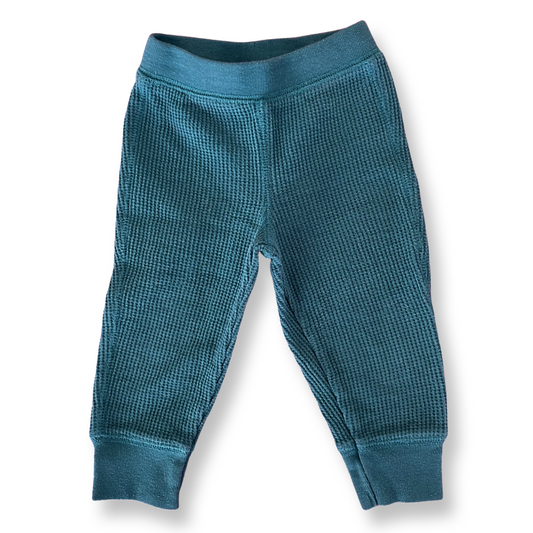 Primary Spruce Green Thermal Pajama Pants - 6-12 mo.