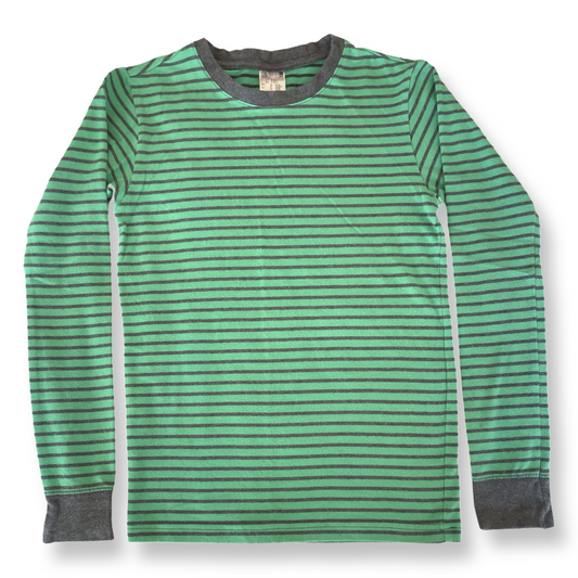 Uniqlo Green & Grey Striped Pajama Top - 10 youth