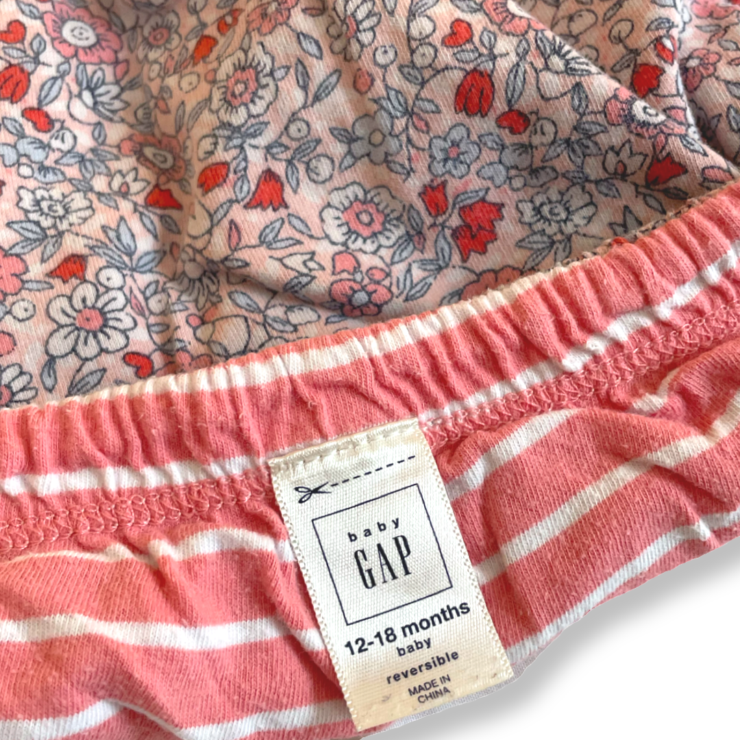 babyGap Reversible Pink Floral/Stripe Pants - 12-18 mo.