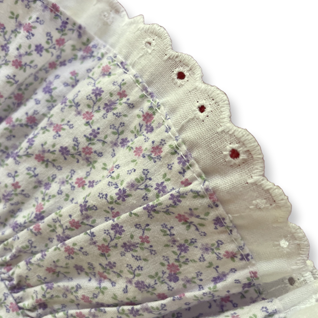 Vintage Polly Flinders Purple Floral Smocked Dress - 24 mo.