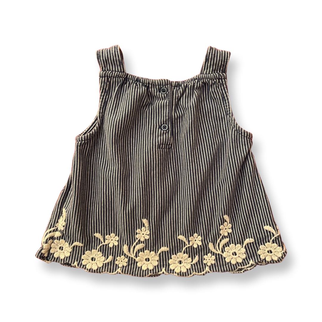 babyGap Striped Sleeveless Shirt w/ Embroidery - 6-12 mo.