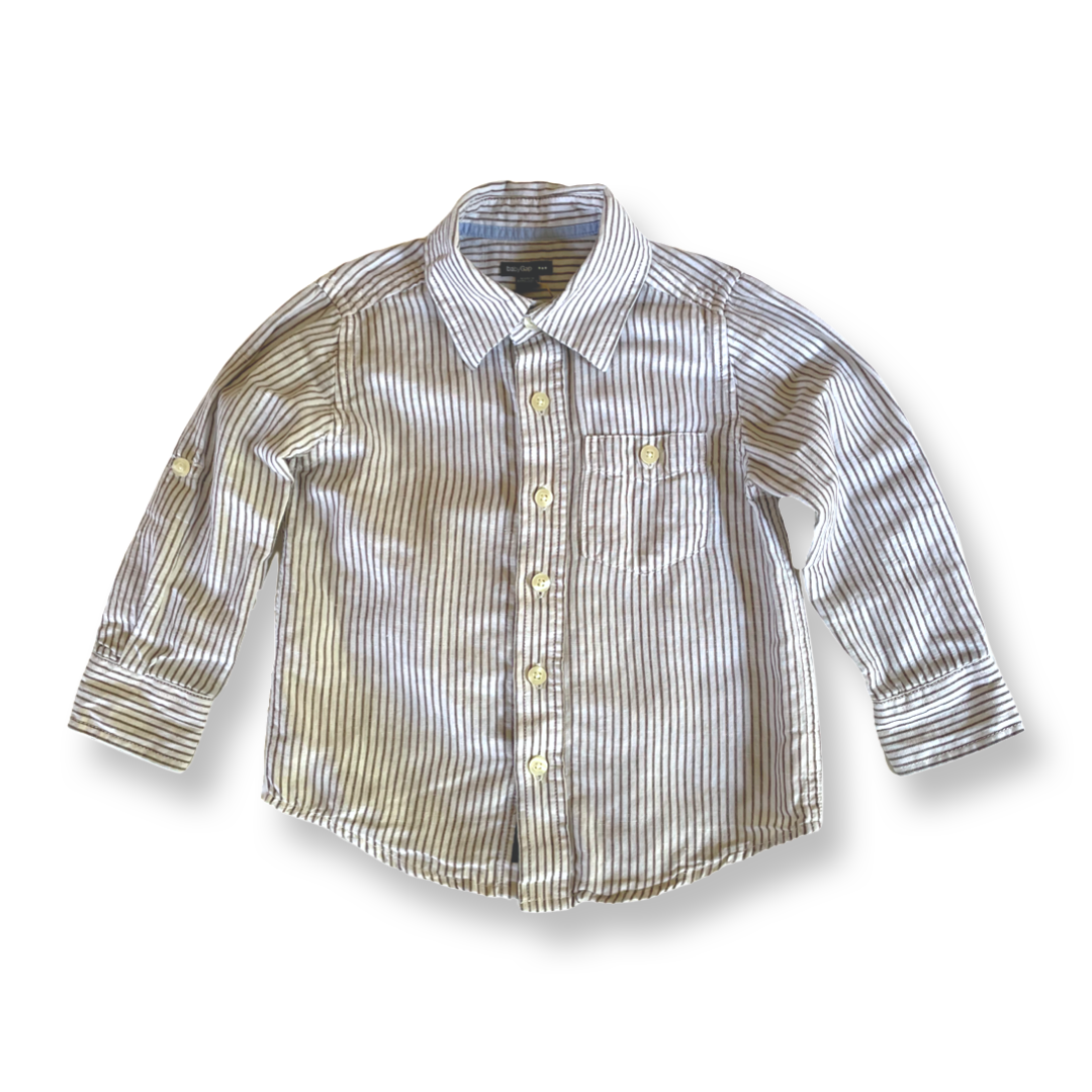 babyGap Striped Linen Blend Button-Down Shirt - 3T