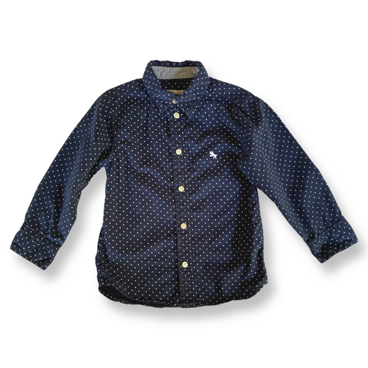 H&M L.O.G.G. Navy Polka Dot Button-Down Shirt - 2T-3T