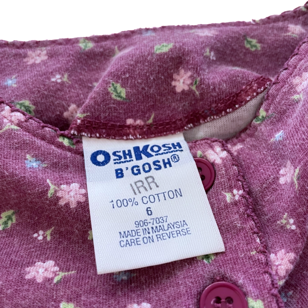 Vintage OshKosh Purple Floral Dress - 6 youth