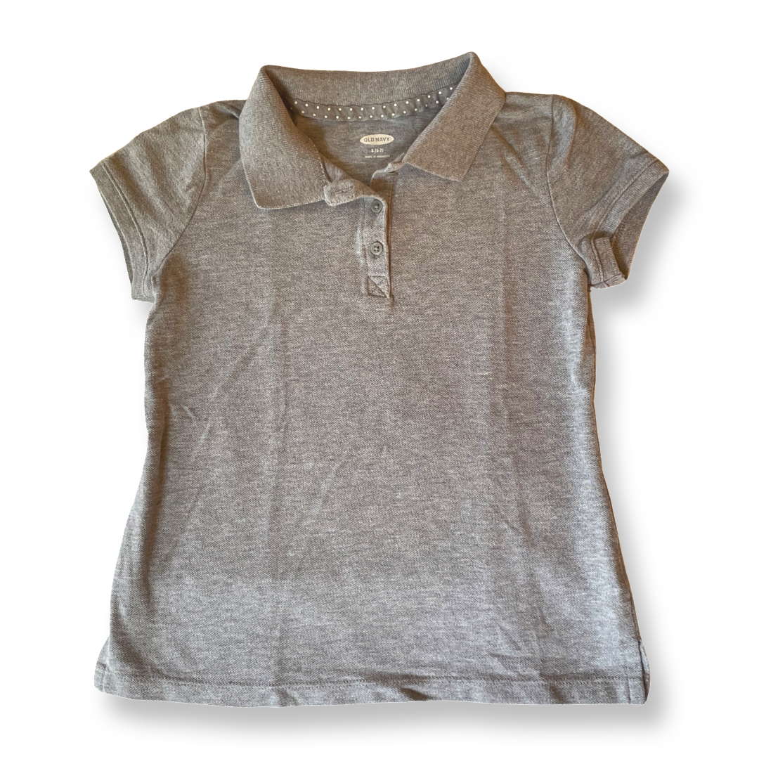 Old Navy Light Grey Polo T-Shirt - 6-7 youth