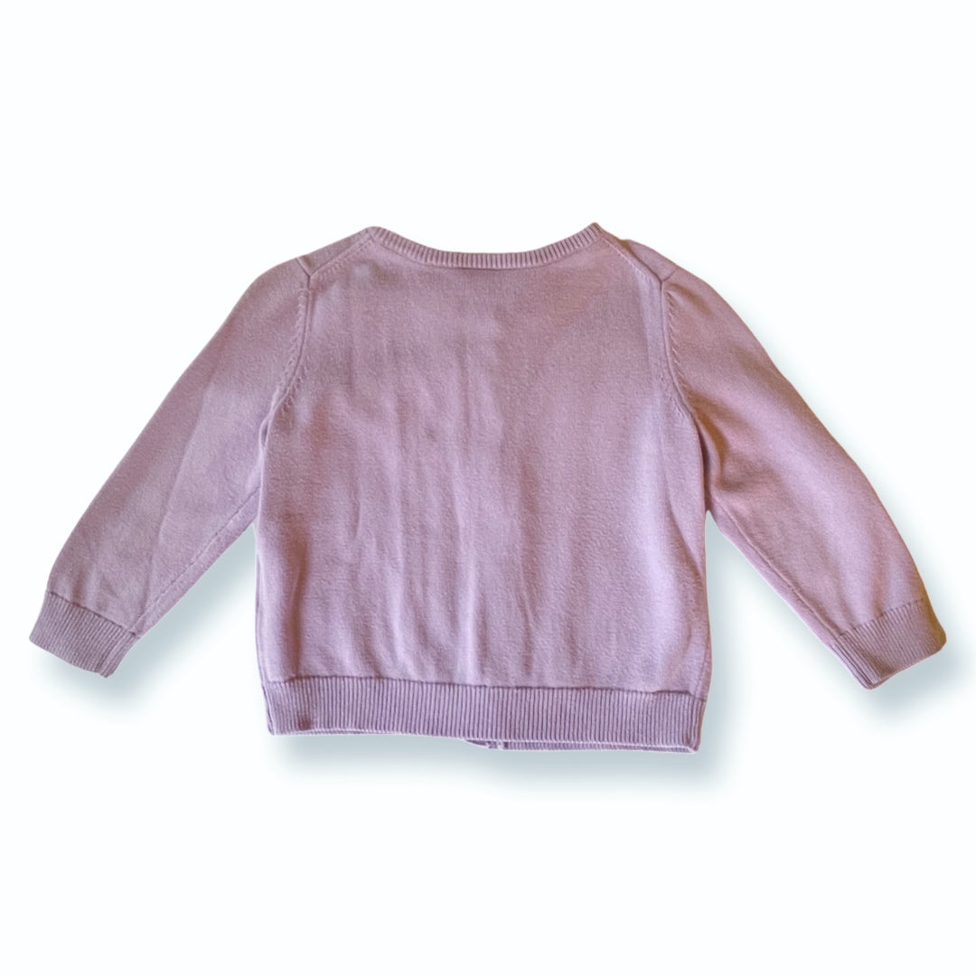 Hanna Andersson Light Purple Cable Detail Cardigan - 4T