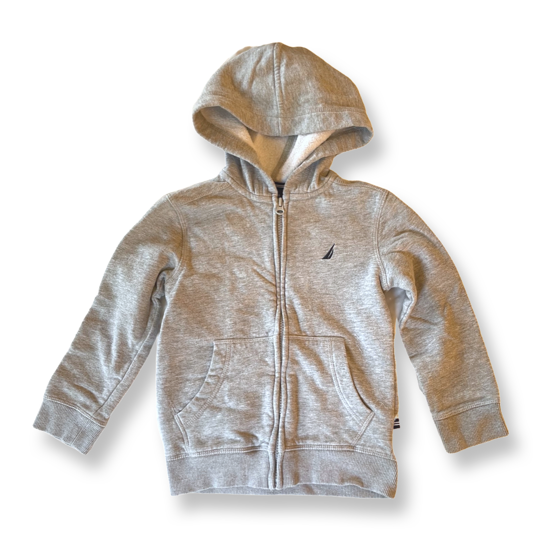 Nautica Light Grey Hoodie Sweatshirt - 5 youth