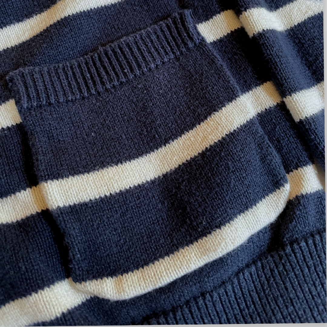 H&M Blue & White Striped Cardigan - 6-8 youth
