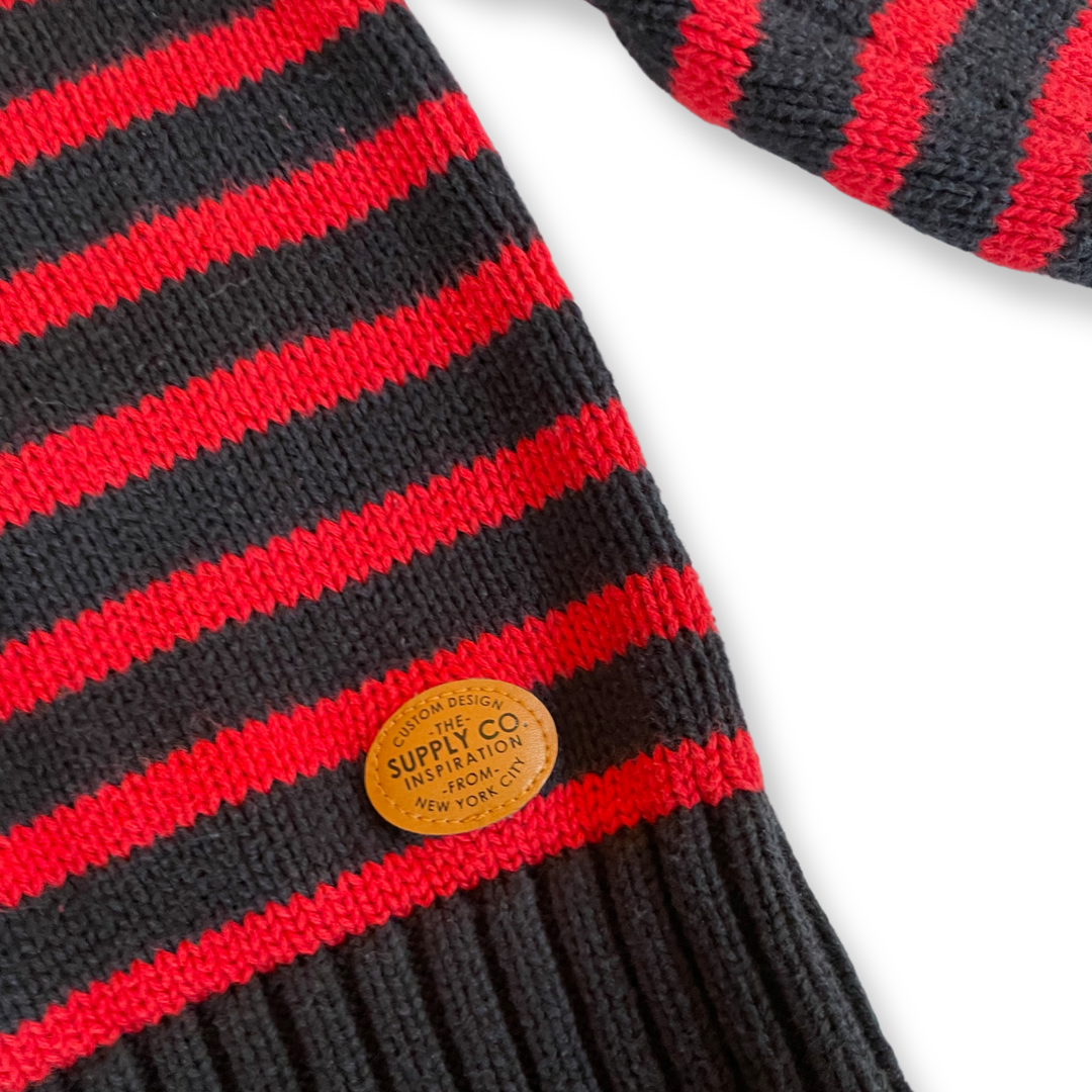 H&M L.O.G.G. Navy & Red Striped Sweater - 2T-4T