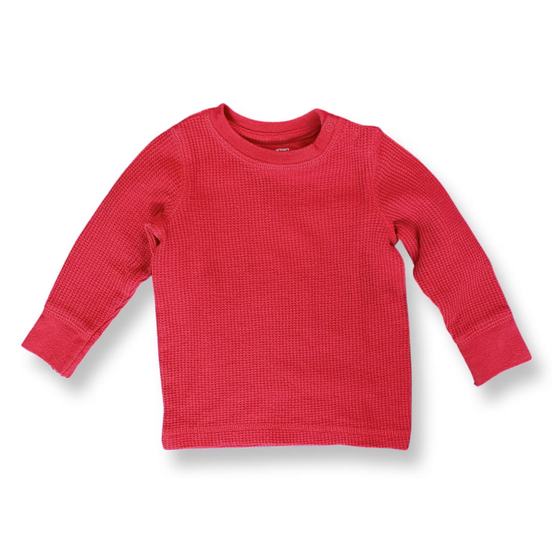 Primary Long-Sleeved Red Thermal Shirt - 6-12 mo.